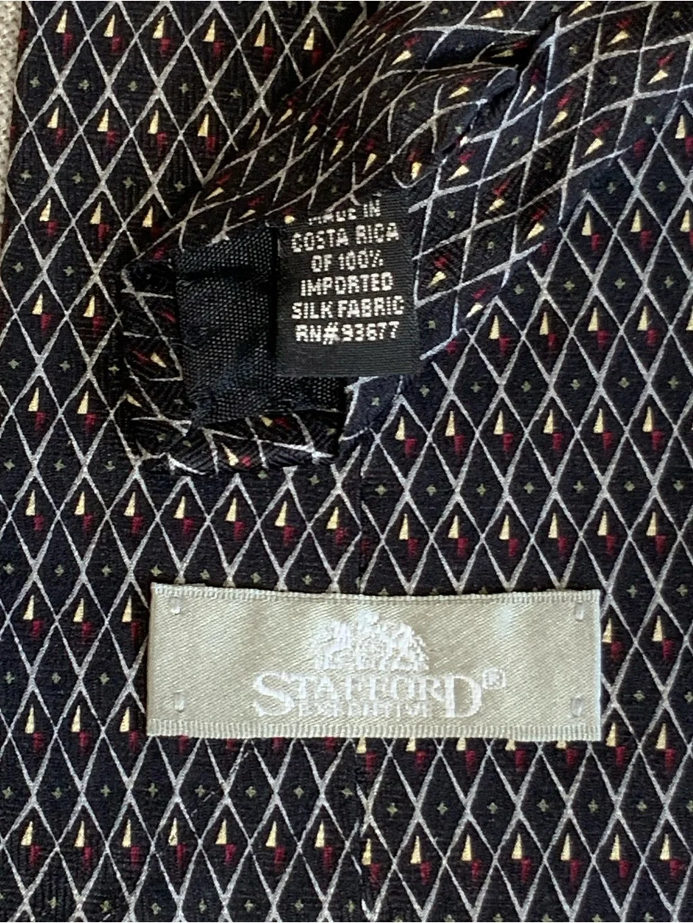 Stafford Silk Geometric Diamond Pattern Tie